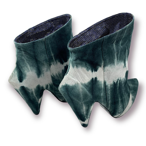 ❌SOLD❌ BRAND NEW 2011 Couture IRREGULAR CHOICE tie dye platform hexagonal boots - Picture 2 of 14